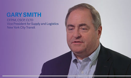 APICS CPIM / Testimonio de Gary Smith, CPIM-F, CSCP, CLTD - Vice President for Supply and Logistics, New York City Transit. 